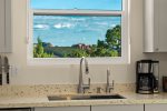 Red rock views from the ktichen sink
